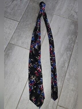 Vintage Silk Tie Black Floral Men's Tie J.T. Beckett